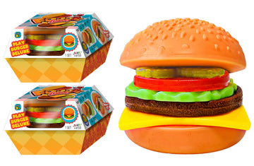 JA-RU Foodie Fusion Play Burger Deluxe Squishy Toy (2 Pack) Smushy Make Your own Patty. Squish Grilled Food Toys for Kids  Teen  & mature-themed. Stretchy Therapy Stress Relief Fidget Party Favor. 6723-2