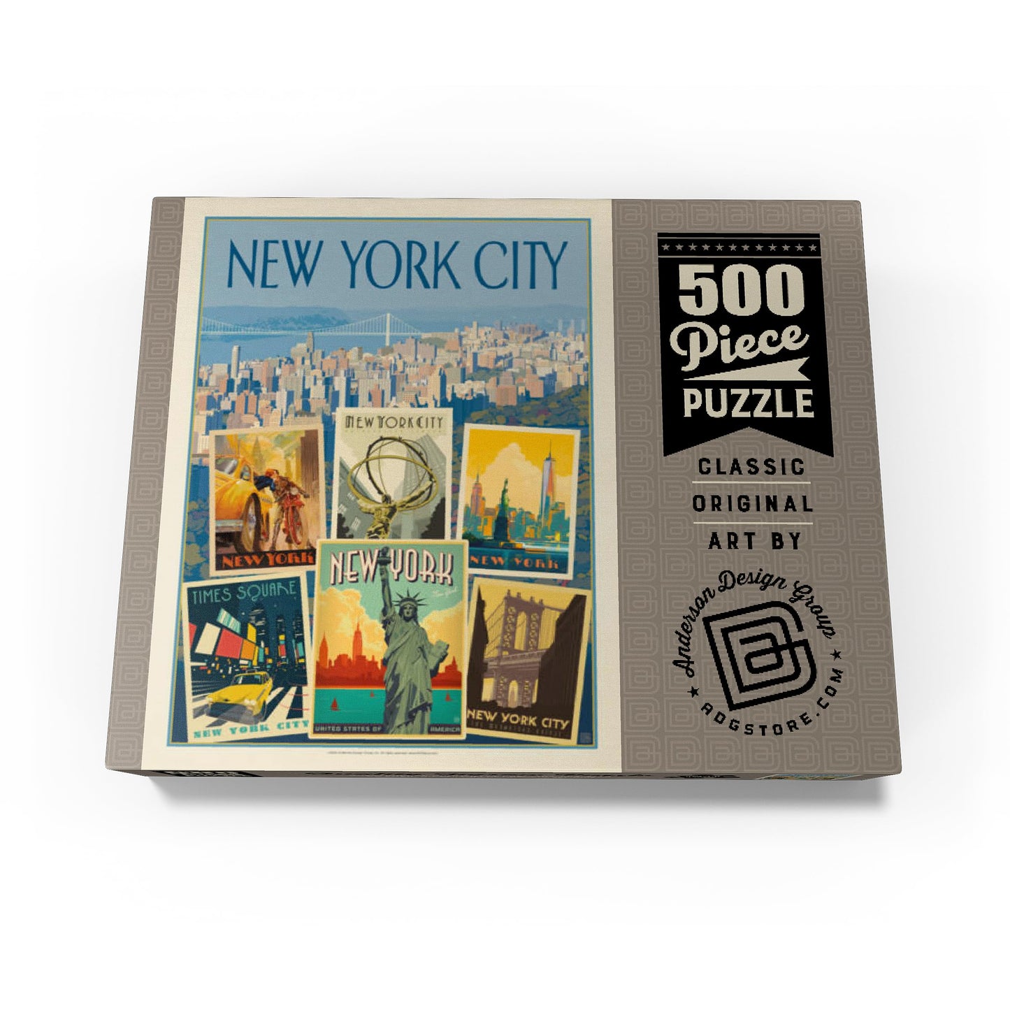 Mypuzzle New York City: Multi-Image Collage Print, Vintage Poster - Premium 500 Piece Jigsaw Puzzle For Adults