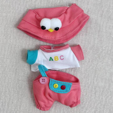 Clothes For Labubu Doll, Cute Hat & Outfit Set For Labubu 17Cm Dolls, Adorable Dress-Up Accessories For Labubu Doll (Red Bird)