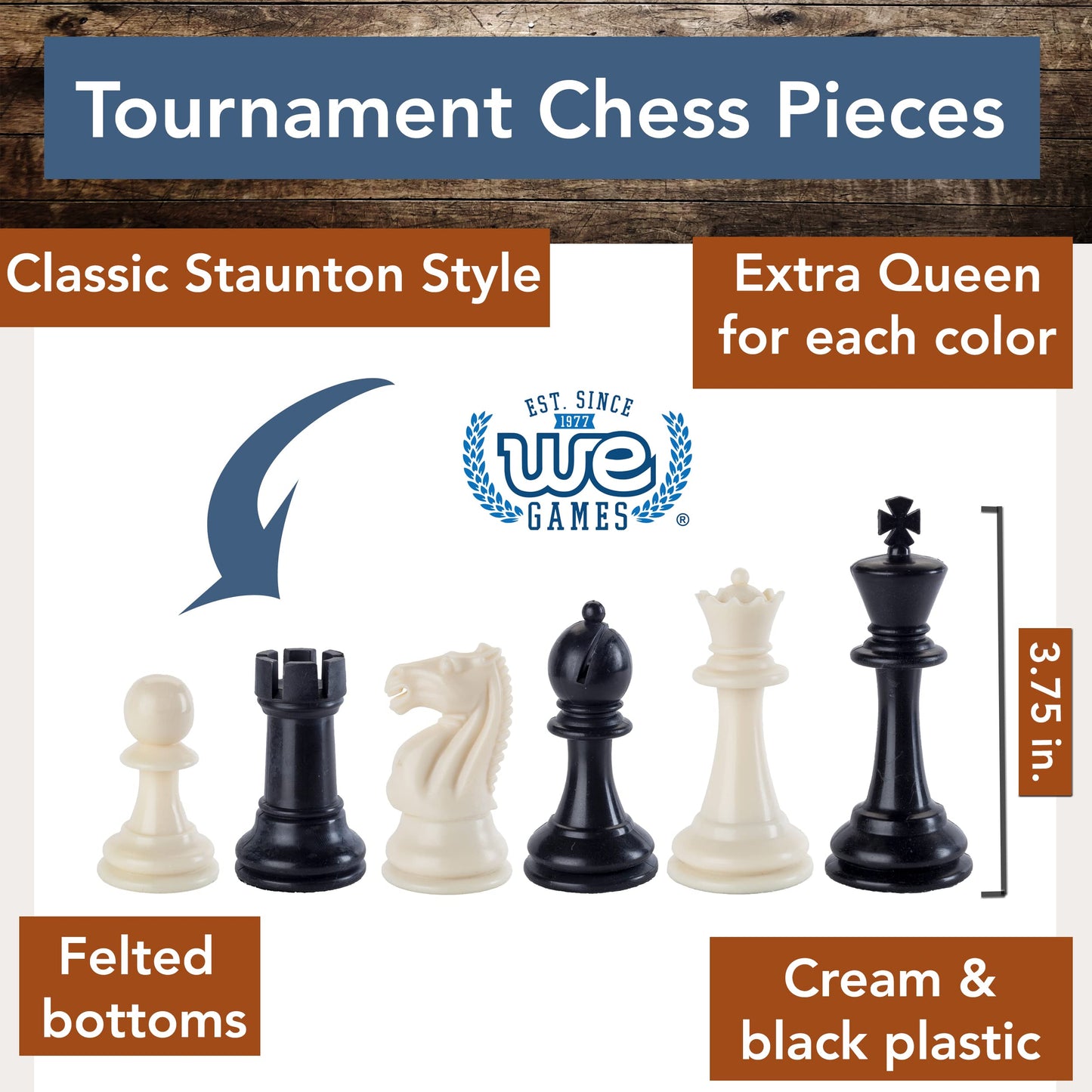 We Games Bulk Tournament Chess Set Pack With Plastic Pieces An