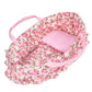 Rakki Dolli Doll Carry Cot Set, Sweet Dreams Soft Bassinet Doll Carrier Includes 1 Cot And 1 Pillow, Pink Flower Doll Bassinet, 
