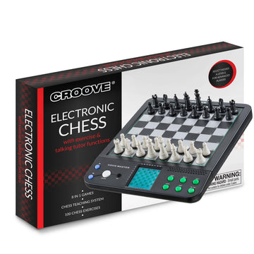Electronic Magnetic Chess And Checkers Set 10', 8-In-1 Board Games, Digital Staunton Chess Board Game Sets For Adults & Kids, Teenager Toys, Gifts For Boys And Girls Ages 7 8 9 10 11 12+ Years Old