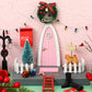 Hungdao 20 Pcs Christmas Elf Fairy Doors Decor Arched Door Fairy Doors Tooth Tiny Xmas Decor Wooden Tiny Miniature For Child (Pink)