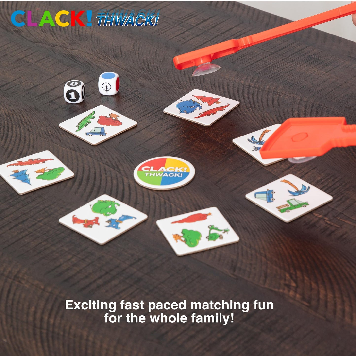 Amigo Games Clack! Thwack! The Grab-It-Fast Suction Cup Game! Roll The Dice, Find The Match, And Thwack! Perfect Family Game Or
