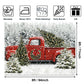 Avezano Christmas Backdrop - Vintage Red Truck with Tree, 8x6ft Vinyl, Winter Snowy Forest for Kids Portraits & Photobooth Props