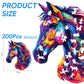 Horse Head Wooden Puzzle for mature-themeds  Horse Wooden Jigsaw Puzzles(10.8 * 12.6in-200pcs)  Unique Shape Animal mature-themed Puzzles Irregular Wood Puzzles Best Gift for mature-themeds and Kids Family Game