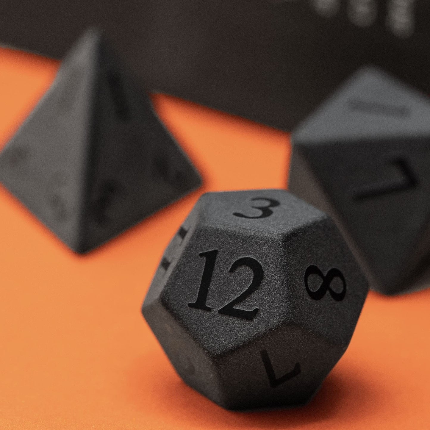 UDIXI Obsidian Dice Gemstone Dice Set 7PCS Stone DND Dice with Gift Case for Dungeons and Dragons MTG Role Playing Game and Othe