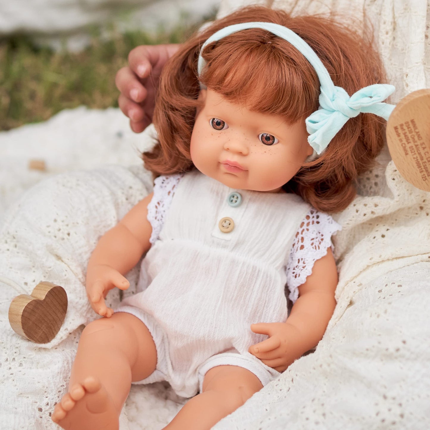Miniland Educational Anatomically Correct 15'' Baby Doll, Caucasian Girl, Red Hair,Multi