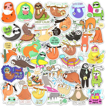 Detickers Sloth Stickers For Kids Laptop Stickers For Water Bottle Sloth Vinyl Stickers Pack For Scrapbooking For Students Teach