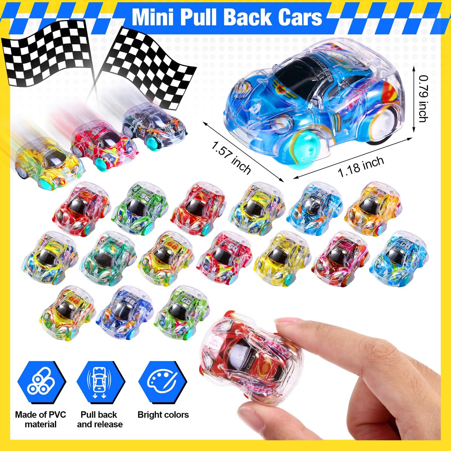 Arrowbash 100 Pack Mini Pull Back Car For Party Favors Mini Race Pull Back Toys Car Birthday Goodie Bag Fillers Christmas Stocki