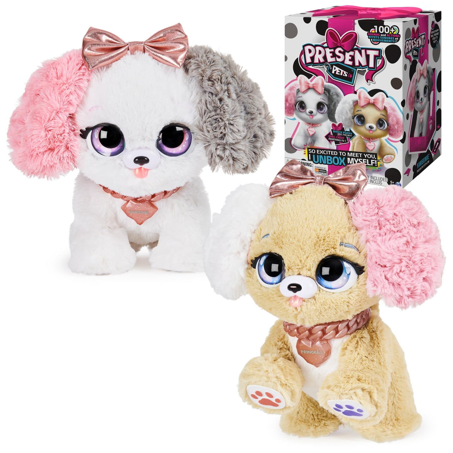 Present Pets, Fancy Puppy Interactive Surprise Plush Toy Pet With Over 100 Sounds & Actions (Style May Vary), Girls Gifts, Kids Toys For Girls