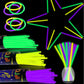 150 pk 8 Green Yellow Purple Glow Sticks Bulk Party Favors, Light up Glow Necklaces & Bracelets in the Dark Party Supplies For C
