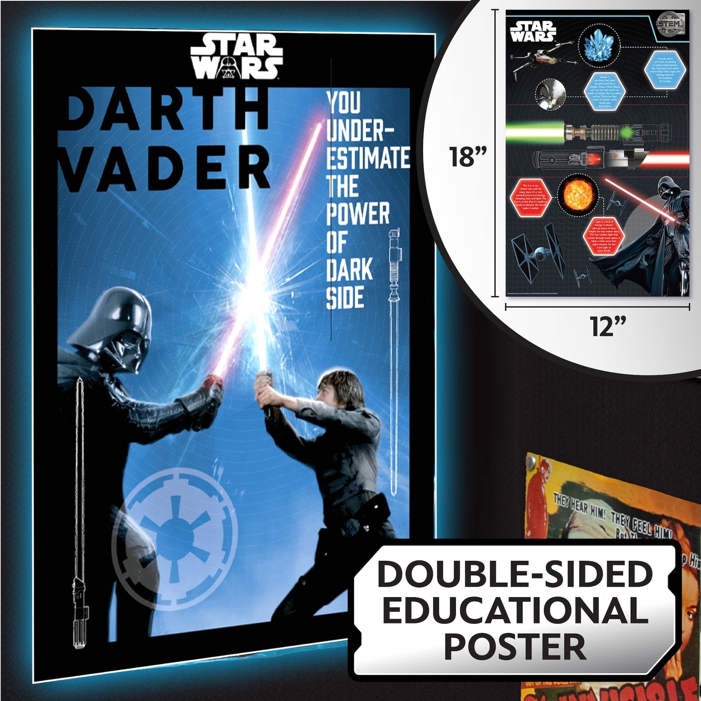 STAR WARS Construct Your Own Lightsabers Building Kit - Includes OBI Wan Kenobi & Darth Vader, 10"x7.24"x1.5", Plastic