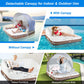 S Afstar 2-3 Person Inflatable Pool Float, 71   X71    Giant Inflatable Island Bed With Upf50 Retractable Canopy & Built-In Cup