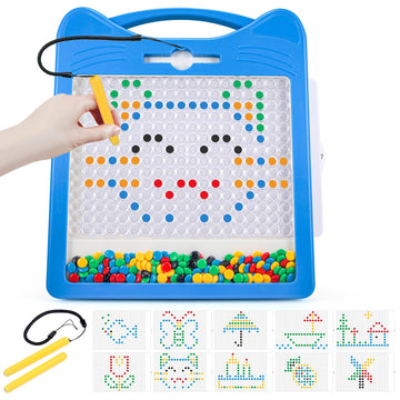 Extra Large Magnetic Drawing Board for Kids, Magnet Doodle Board with 2 Stylus Pen and Beads, Magnetic Dot Art Fine Motor Skills