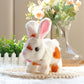 Easfan Easter Rabbit Plush Toy With Carrot Jumping Spotted Rabbit Talking Hopping Ears Nose Moving Educational Plush Toy Interac