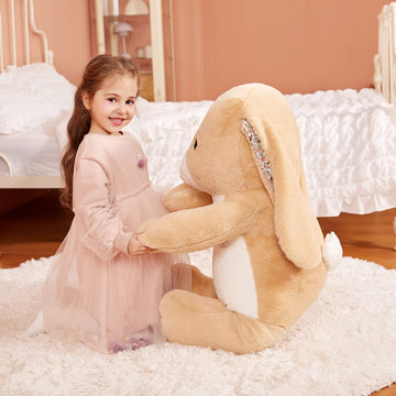 Ikasa Giant Rabbit Stuffed Animal Plush Toy, 30' Large Cute Jumbo Bunny Toys For Kids Girls Boys Girlfriend