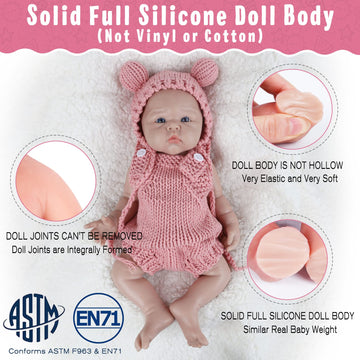 Vollence 19 Inch Full Silicone Reborn Realistic Lifelike Baby Doll - Girl