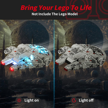 Briksmax 2.0 Light Kit For Lego Millennium Falcon -Innovative Led Lighting Compatible With Lego Star Wars 75375 - Not Included Lego Set