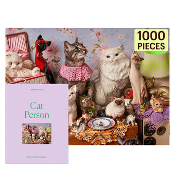 Piecework Cat Person 1000 Piece Puzzle For Adults, Challenging Jigsaw With Cats And Purrr-Fect Imagery, Soft-Touch Puzzle Gift -