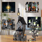 Tweandar Halloween Haunted Mansion Building Set,Before Xmas Haunted House Building Blocks Set With Light, Glow-In-The-Dark Pumpk