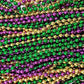 Dondor Enterprises Festive Metallic Beaded Necklaces (72 Pack, GREEN, GOLD, PURPLE)