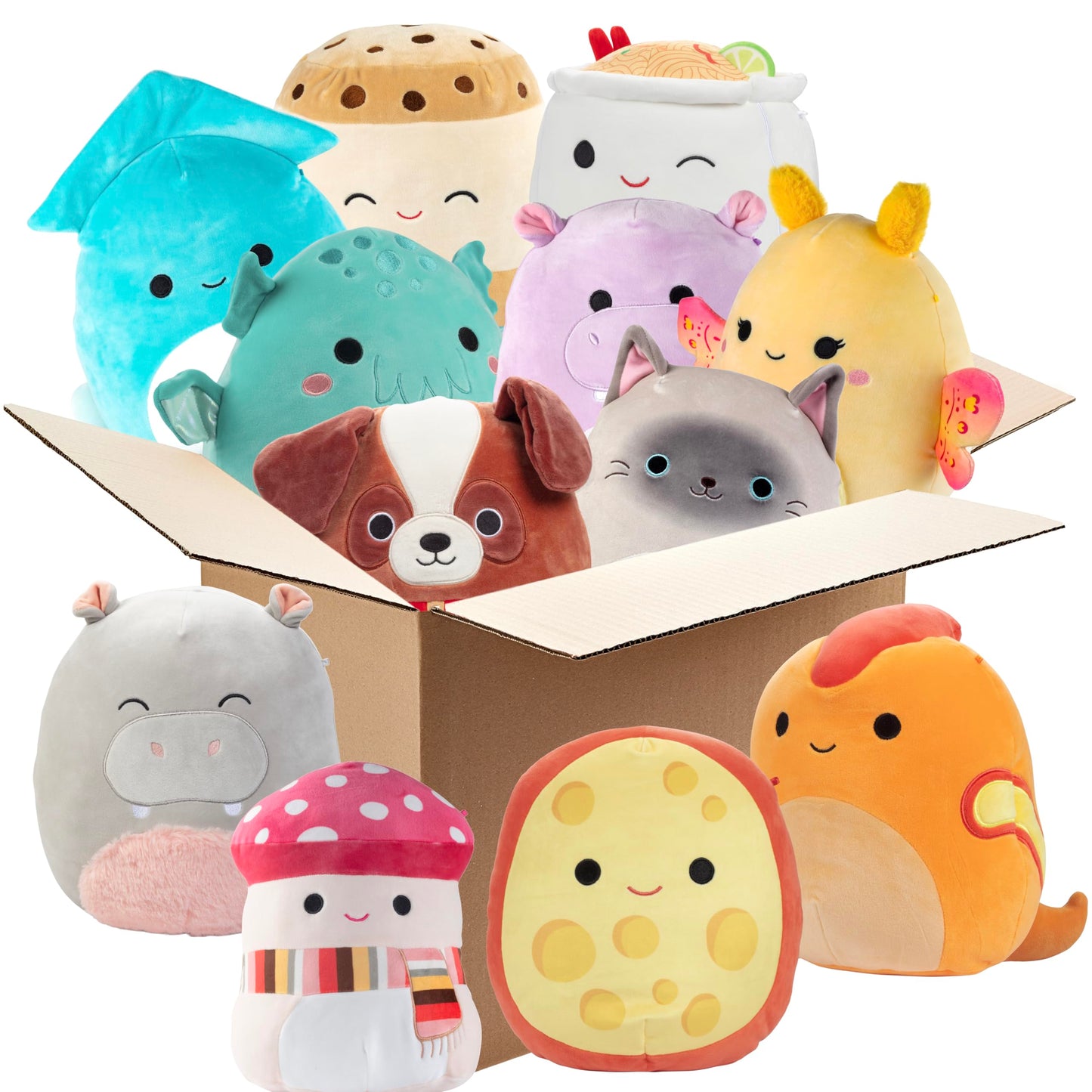 Squishmallows Mystery 10-Inch 6-Squish 2025 Value Pack - Get Six Large Sized Official Jazwares Plush for Less - Collectible Soft