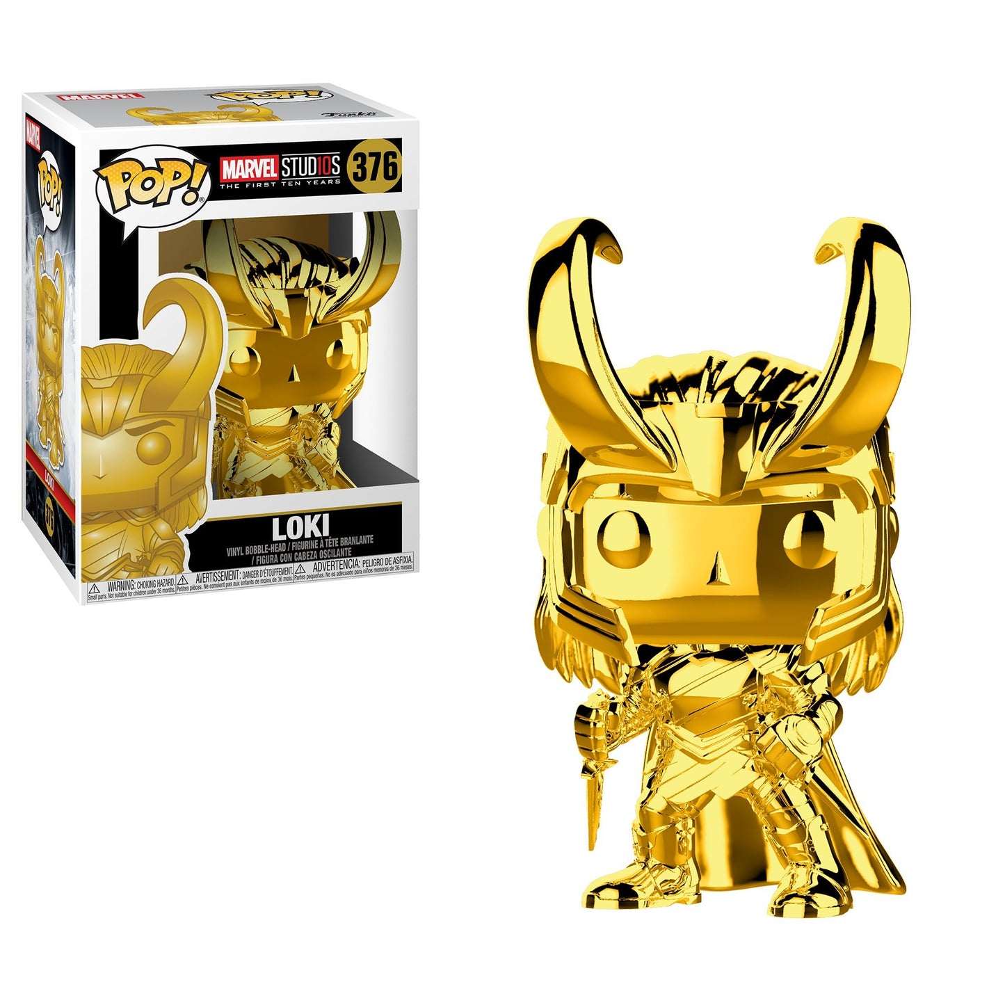 Funko Pop Marvel: Marvel Studios 10 - Loki (Gold Chrome) Collectible Figure, Multicolor