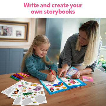 Skillmatics Storybook Art Kit - Unicorn & Princesses, Easter Basket Stuffers, Write & Create Fairytale Stories, Creative Activity For Girls & Boys, Gifts For Kids Ages 5, 6, 7, 8, 9, 10