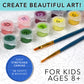Bright Stripes Paint by Numbers Kit for Kids, Ocean Theme, 10.5"x9.5", Canvas, Multicolor, Model 9206, DIY Art Set