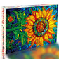 Bgraamiens Puzzle-Glass Sun Flower-1000 Pieces Rectangle Puzzle Stained Glass Art Color Challenging Beautiful Jigsaw Puzzles For Adults And Kids(Glass Sun Flower)