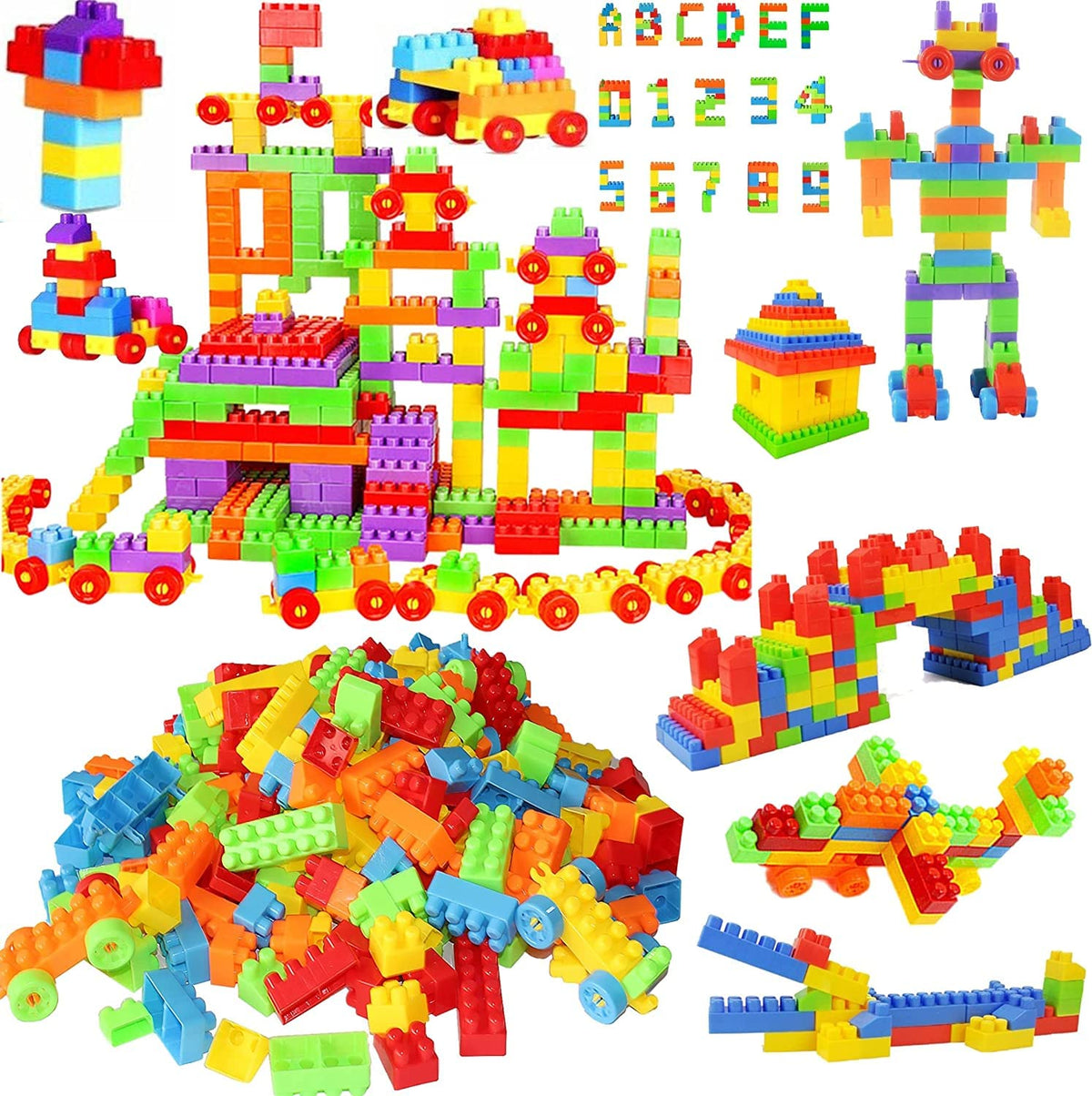 Techhark 200+ Most Economical Medium Size Blocks Smart Activity Fun And Learning Train Blocks For Kids, Building Blocks For Kids