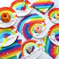 Jetec 240 Pcs Neon Party Rainbow Birthday Party Supplies Neon And Rainbow Glow Party Plates And Napkins Tableware For 40 Guests, 7' 9' Plate For Glow Birthday Party Decoration(Rainbow Style)