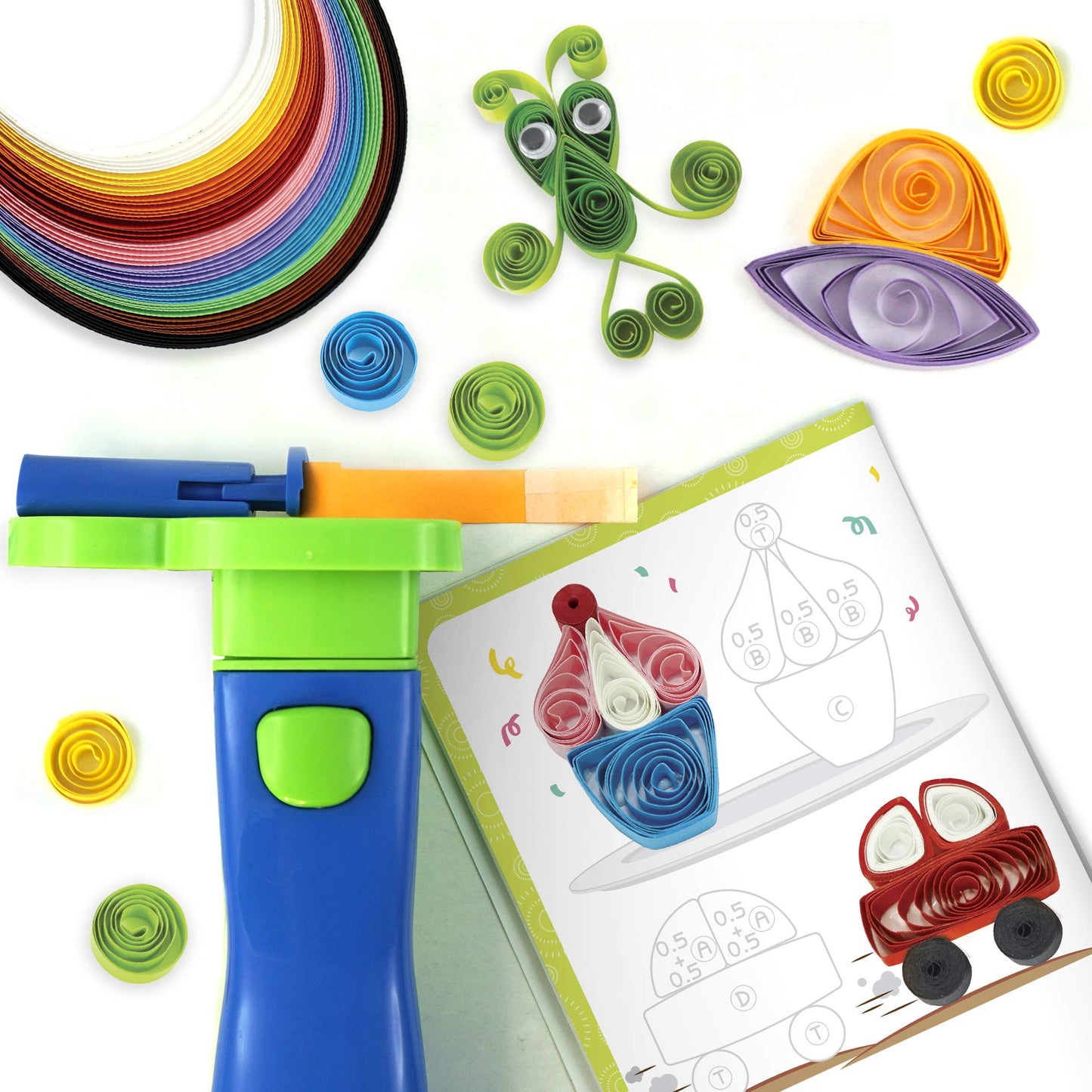 Quill On Paper Quilling Kit - Super Quiller with Electric Tool, Medium Size, Ideal for Ages 8-12, Perfect Birthday Gift for Kids