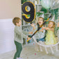 PCFING 20 Inch Number 9 Piñata - Gold & Black with Stick, Blindfold & Confetti for Birthday Parties & Celebrations
