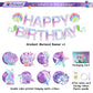 Ipartycool Mermaid Birthday Decorations, Happy Birthday Banner, Happy Birthday Sign Hanging Swirls Birthday Decorations For Wome