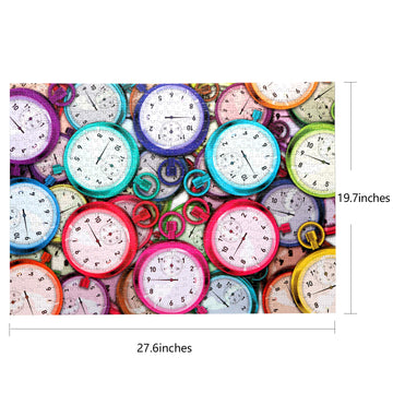 Bgraamiens Puzzle-Stopwatch-1000 Pieces Creative Colorful Stopwatches Color And Numbers Challenge Jigsaw Puzzle