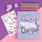 Three Cheers For Girls - Butterfly All-In-1 Sketchbook Set - Girls Diary, Journal, Sketch Book For Kids W/ Pencils, Stickers & More - Drawing Kit For Kids - Unlined Diary For Girls - Kids Sketch Pad