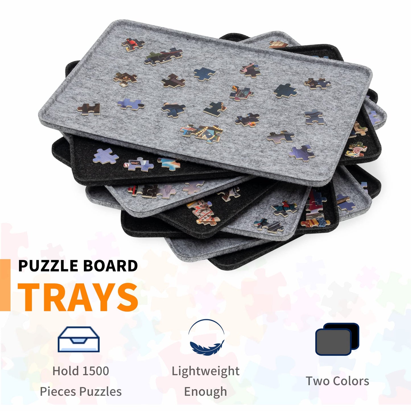 Lavievert Jigsaw Puzzle Board With 8 Sorting Trays & Cover, Portable Puzzle Mat, Lightweight Felt Puzzle Plateau For Adults, Lar