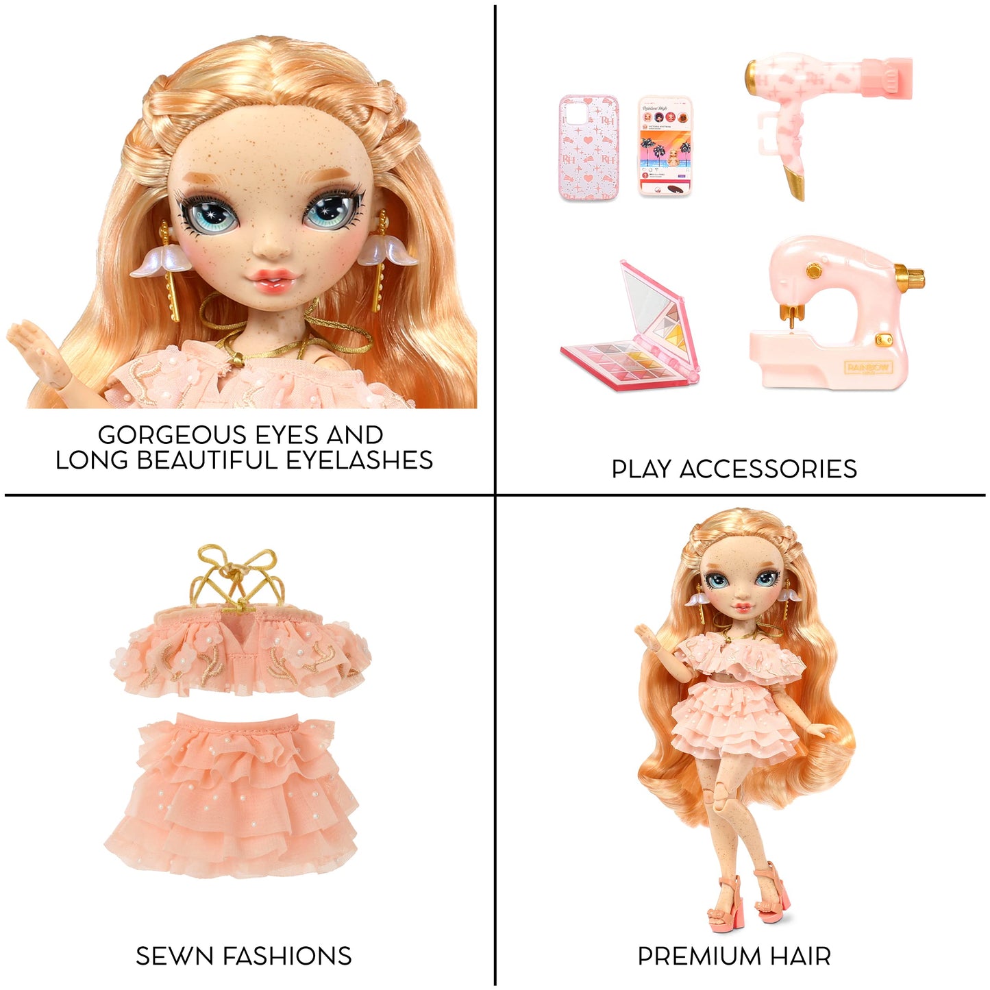 Rainbow High Victoria Fashion Doll - Light Pink, 10+ Accessories, Model 583134EUC, Perfect Gift for Kids 4-12 Years Old