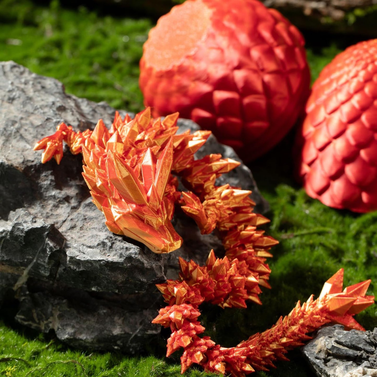3D Printed Dragon Egg, Mystery Crystal Dragon Egg Fidget Toys Surprise, Easter Eggs Articulated Crystal Dragon Eggs With Dragon Inside (Laser Red)