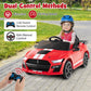 Costzon 12V Ford Mustang Shelby GT500 Ride-On Car, Red, Large, Polypropylene, Remote Control, USB, Radio, Music, High/Low Speed