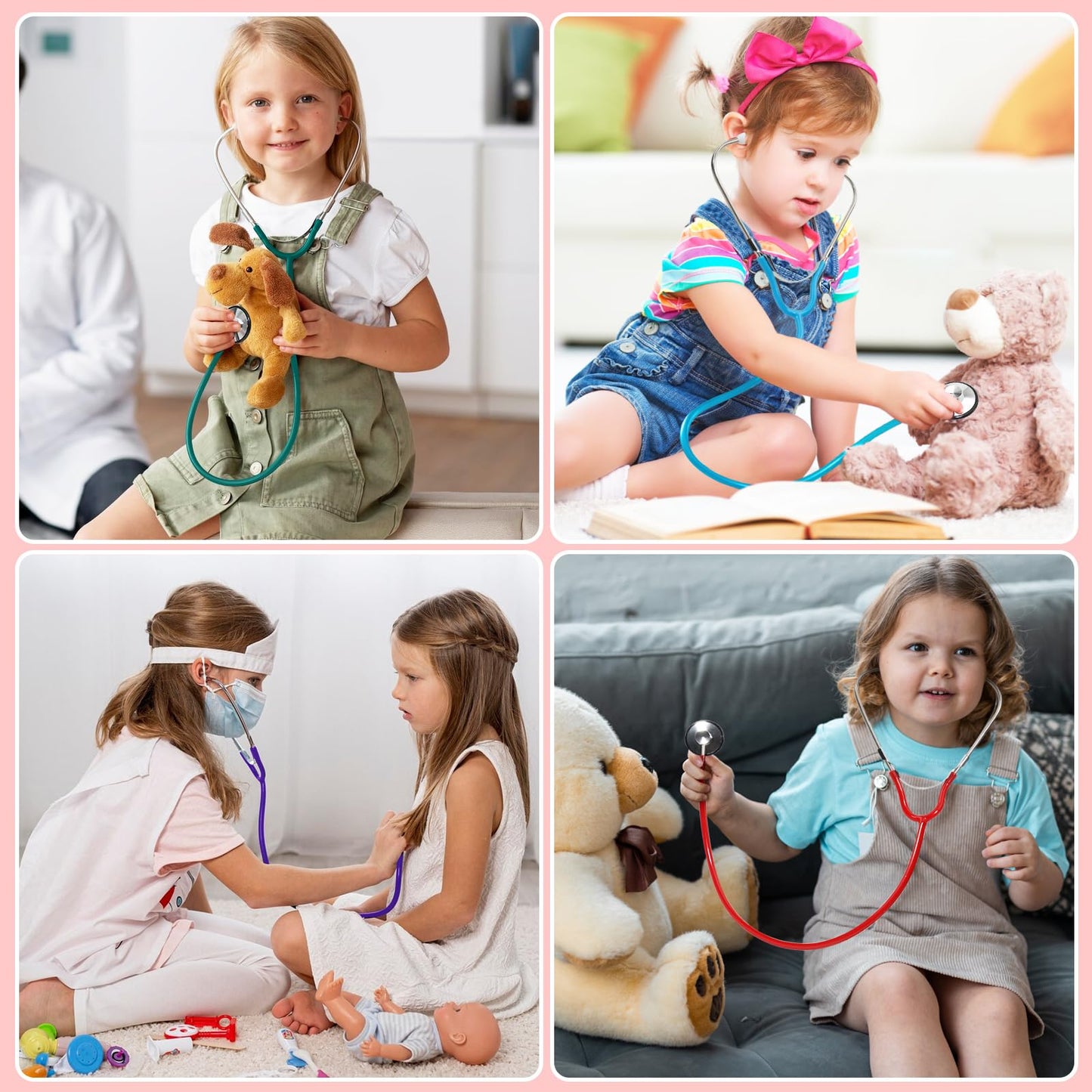 Erdogly Kids Stethoscope, Real Working Nursing Stethoscope For Kids, Doctor Game Toy For Toddler, Boys Girls Doctor Nurse Cospla