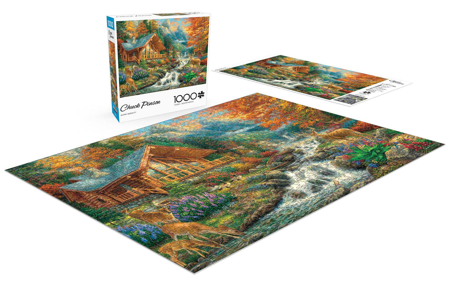 Buffalo Games Alpine Serenity 1000 Piece Jigsaw Puzzle, Large Multicolor Cardboard with Hidden Images, Model 12311