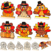 Yousoontic 24 Pcs Color Your Own Thanksgiving Turkey Tabletop Signs DIY Cute Turkey Wood Signs Thanksgiving Day Crafts Gifts for