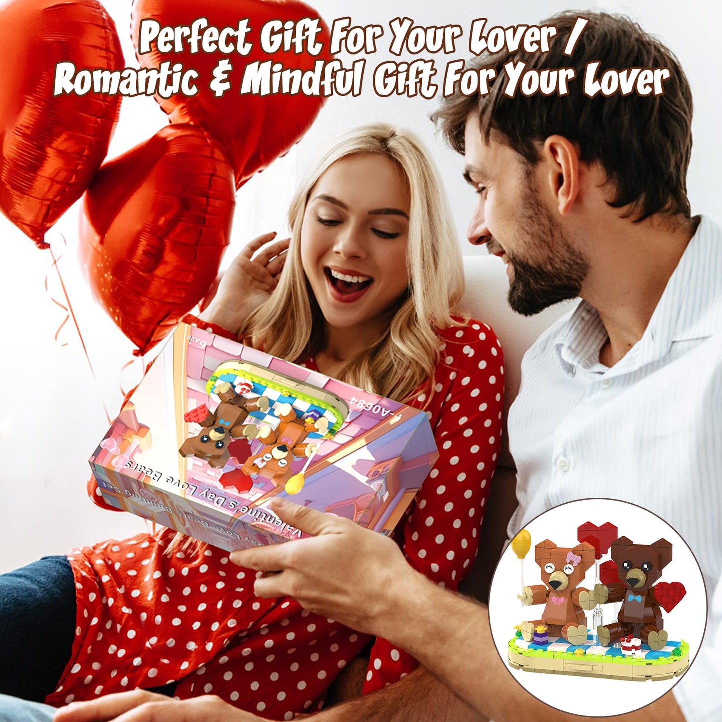 Valentines Brown Bear Building Toy Sets Compatible with Lego for mature-themed  Art Love Collectible Home Decor  Cute Bears with Heart  Valentines Day Gifts for Her/Him  Christmas for Kids 8+ (289pcs)