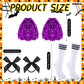 Didaey 6 Pcs Girl Zombie Costume Kids Halloween Cheerleader Costume Scary Halloween Party Cosplay (Black, Purple,M)