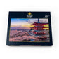 MyPuzzle Beautiful View of Mount Fuji and Chureito Pagoda at Sunset - enhanced 100 Piece Jigsaw Puzzle for mature-themeds