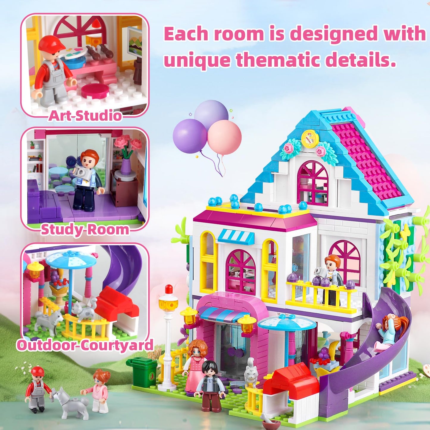 House Building Set That Compatible With Lego Friends For Girls Age 8-12 Pretend Play Set For Girls Age 6-12