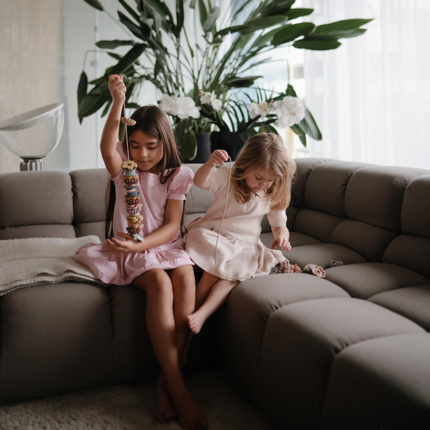 mushie Bead Lacing Toy Set | Montessori Fine Motor Skills Toy for Toddlers 18 Months+ | 54 Pieces